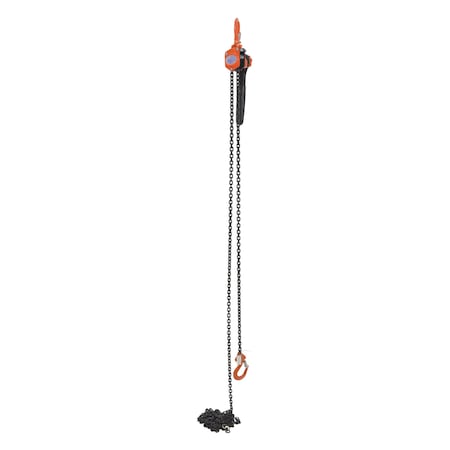 Vestil Economy Lever Hoist, 1K, 15 ft., 1000 lbs Load Capacity, 15 ft Hoist Lift, Hook ELH-10-15